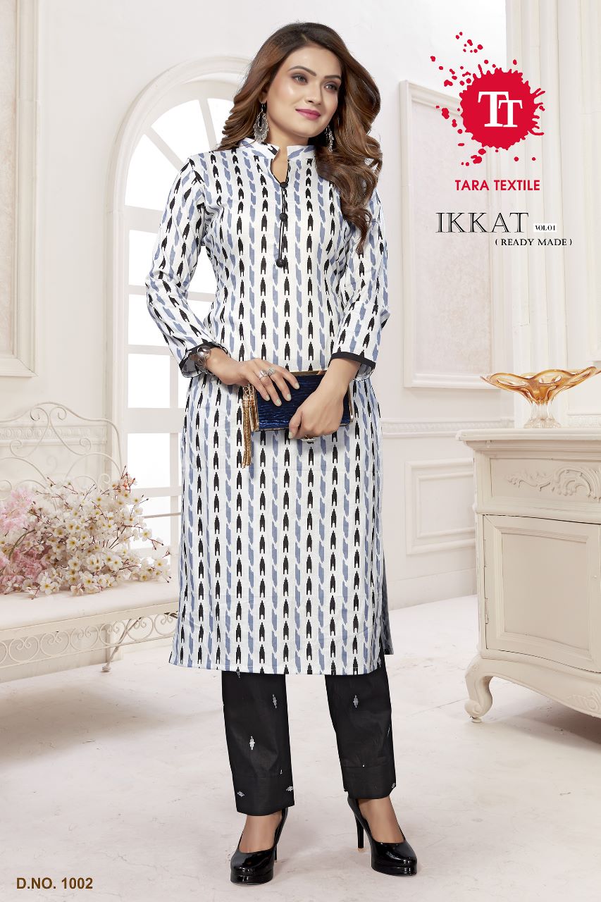 Ikkat Vol 1 By Tara Cotton Printed Kurti With Bottom Wholesale Shop In Surat
